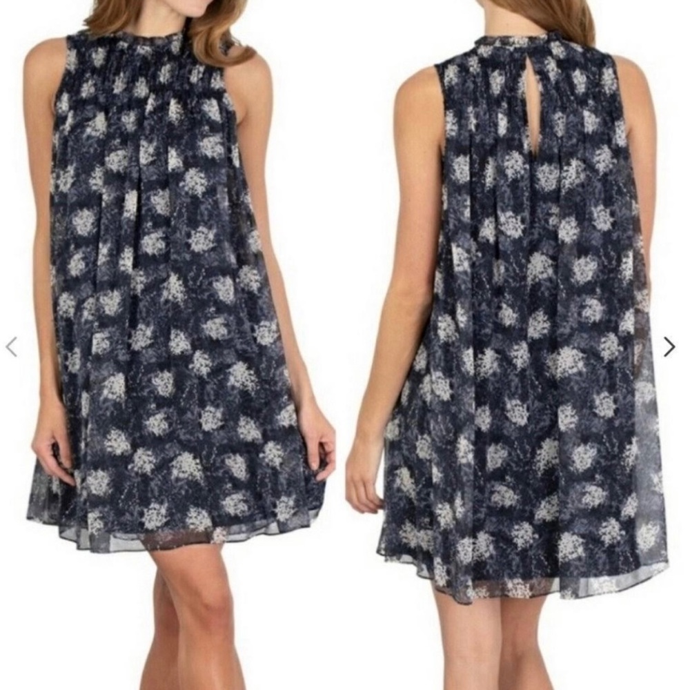 Elegant Navy Floral Dress